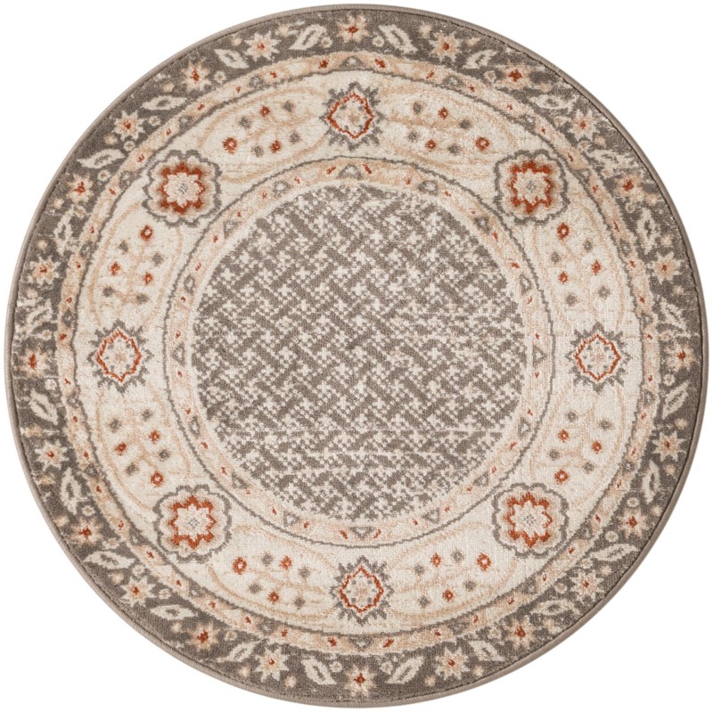 3' x 3' Fleetwood · Border rug, steel gray