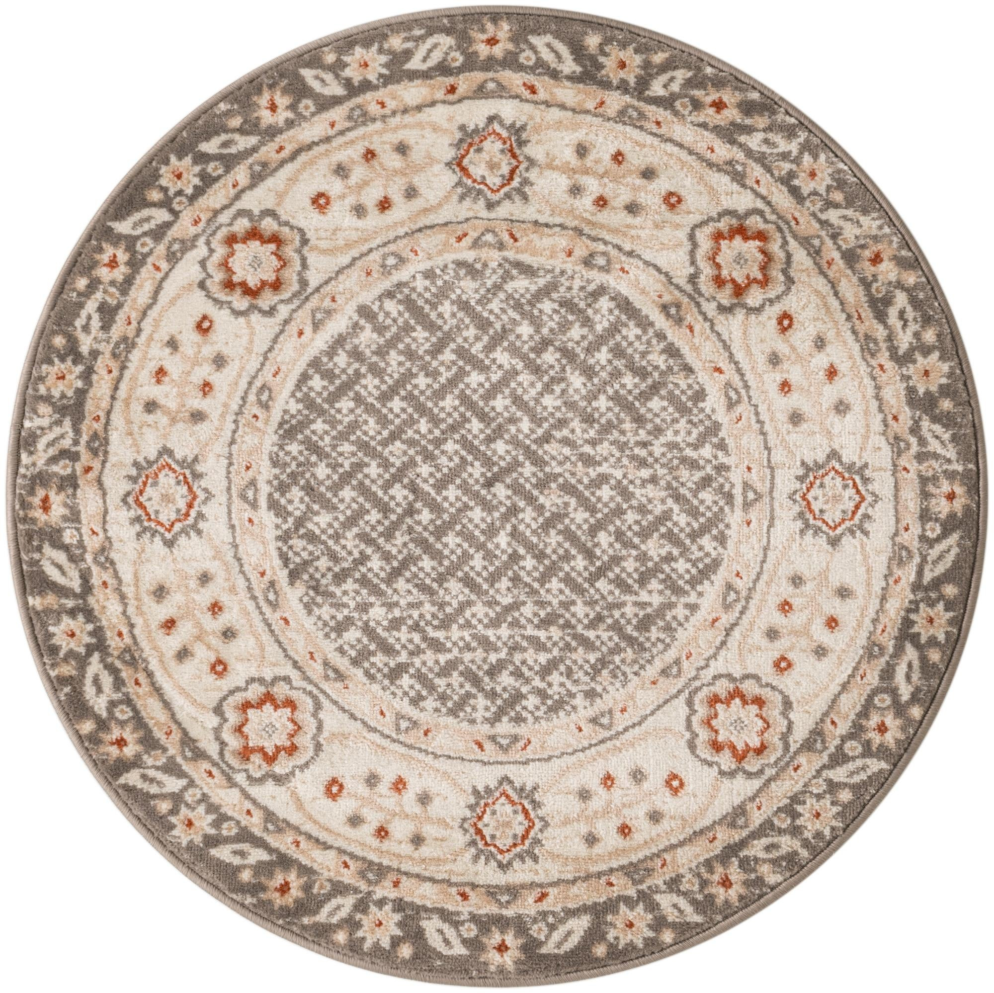 3' x 3' Fleetwood · Border rug, steel gray
