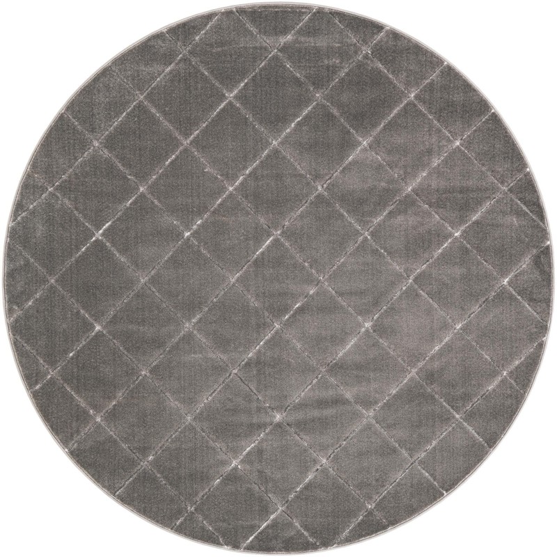 7' 10 x 7' 10 Gilchrist · Diamond rug, gray and silver
