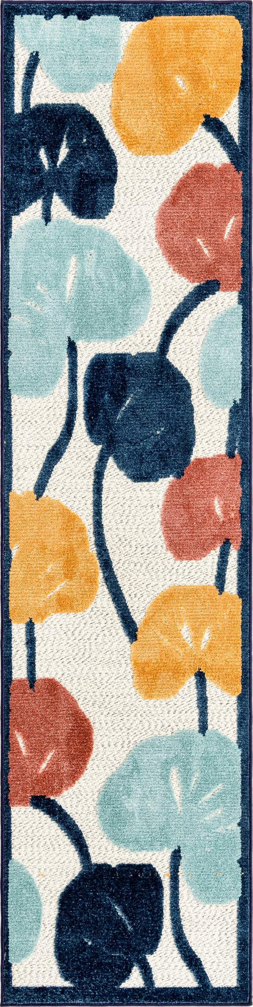 2' x 8' Slade · Border Outdoor Rug, ivory
