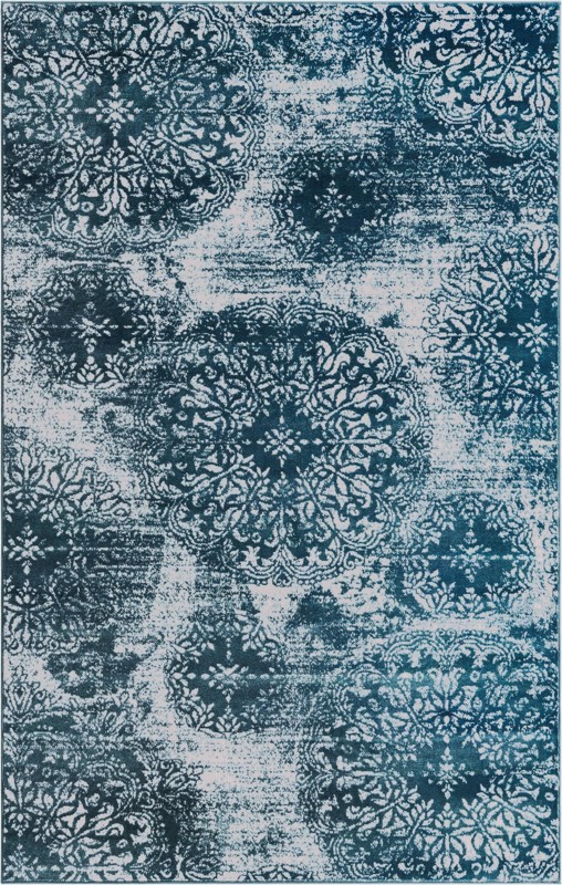 5' 3 x 8' Blakemore · Medallion rug, blue and ivory