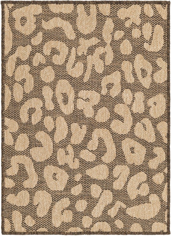 2' x 3' Durand · Leopard print rug, brown and natural