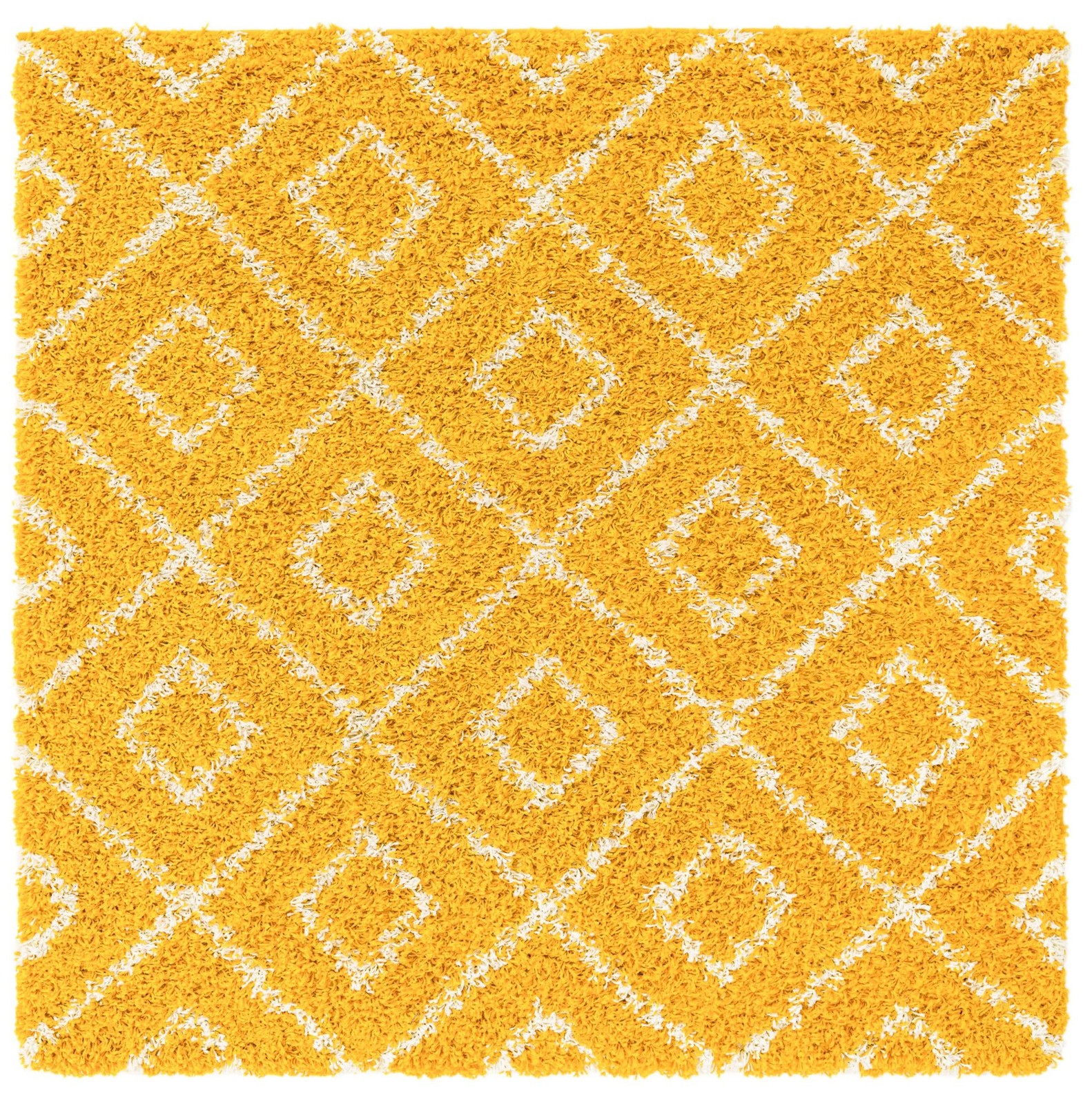 5' 3 x 5' 3 Brock · Diamond Shag Rug, yellow