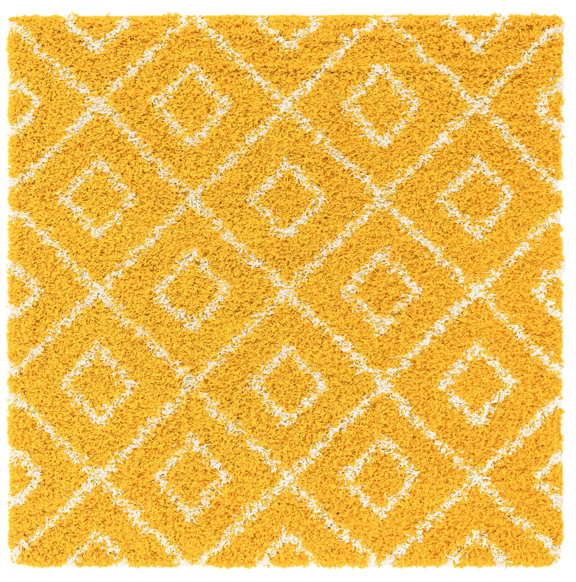 5' 3 x 5' 3 Brock · Diamond Shag Rug, yellow
