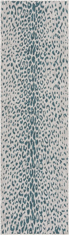 2' 7 x 10' Winterberry · Animal print Outdoor Rug, teal