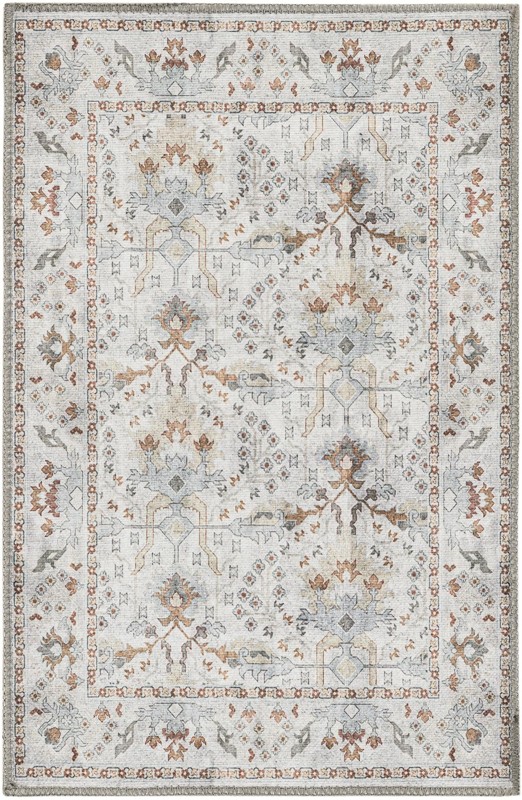 2' x 3' 1 Hobson · Medallion Washable Rug, ivory and brown