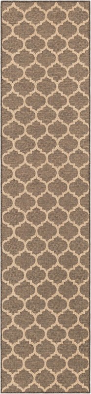 2' 7 x 12' Flora · Trellis rug, brown and natural