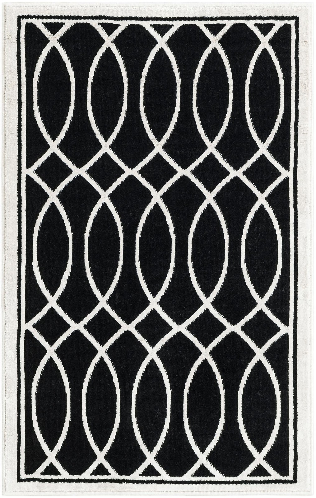 2' 3 x 3' Richfield · Lattice rug, black and white