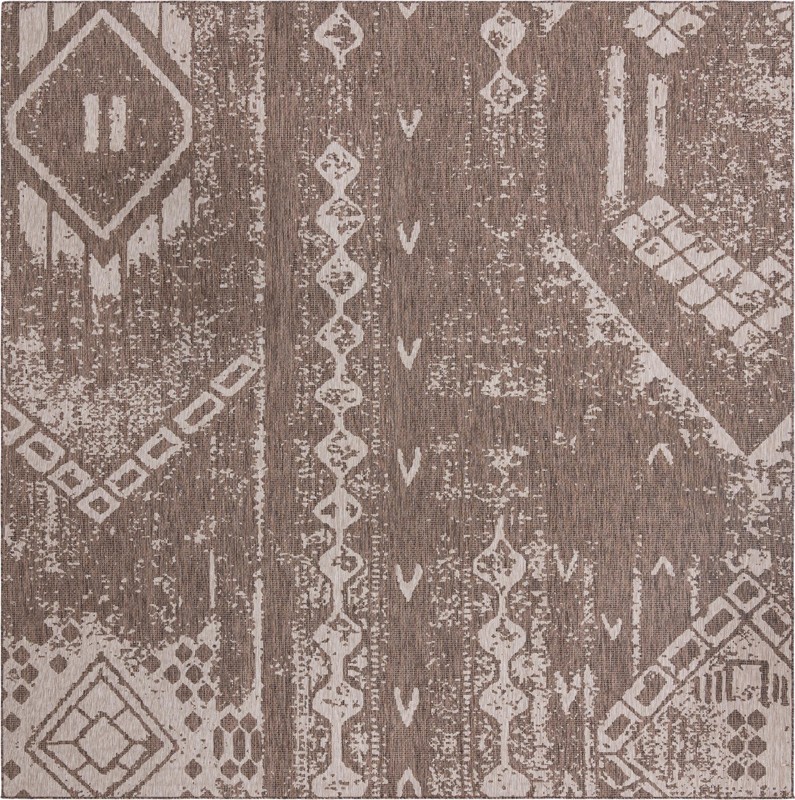 13' x 13' Wildman · Geometric Outdoor Rug, brown