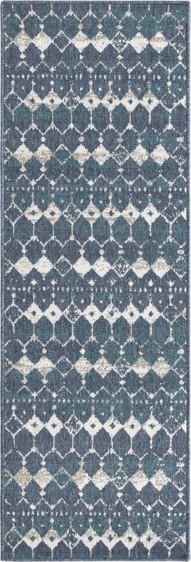 2' x 6' Stowe · Diamond Outdoor Rug, navy