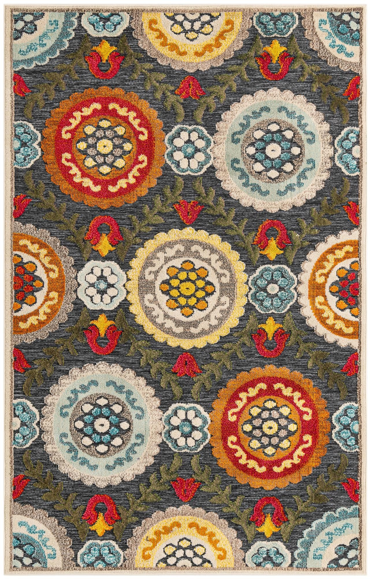 5' 3 x 8' Quincy · Geometric Outdoor Rug, gray