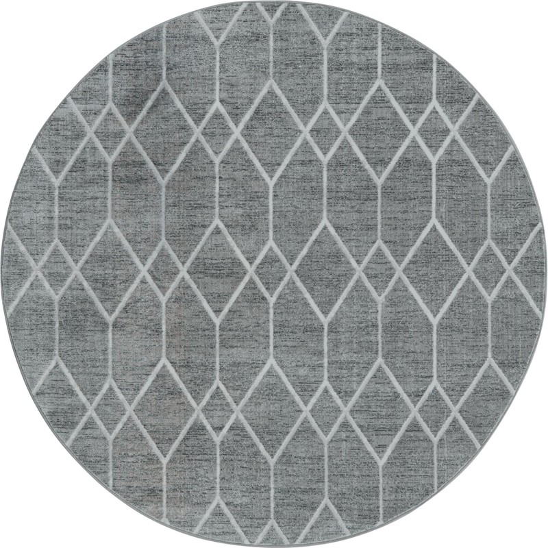 7' x 7' Thatcher · Diamond rug, grey
