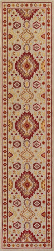 Whitfield · Diamond Outdoor Rug, beige and rust red