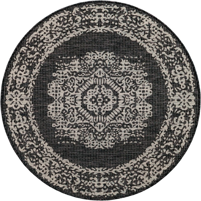 Hayden · Medallion Outdoor Rug, charcoal