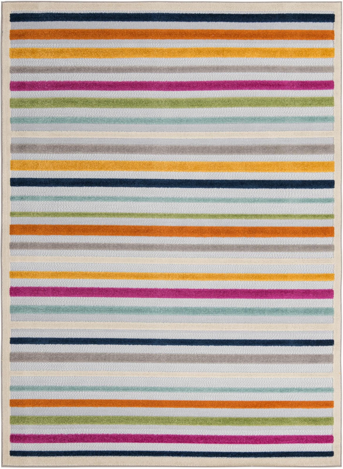7' x 10' Wesley · Striped Outdoor Rug, multicolor and gray