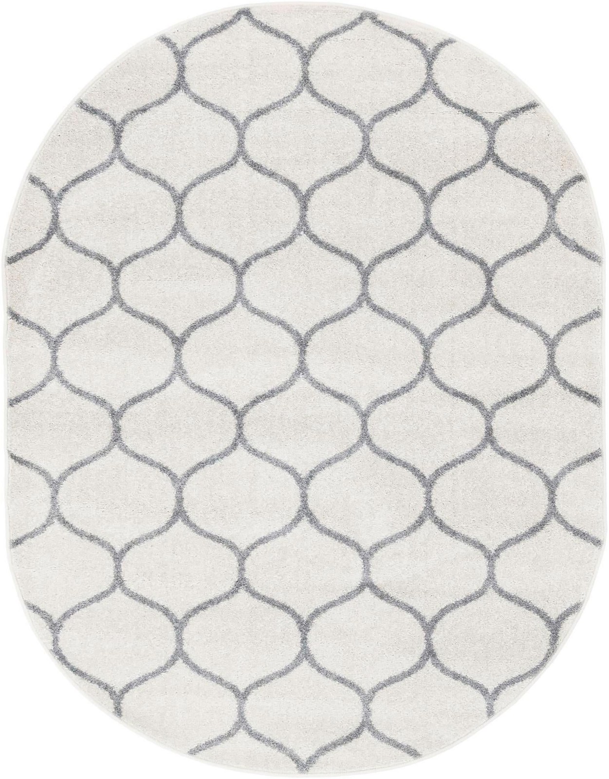 7' 10 x 10' Ingram · Lattice rug, ivory and gray