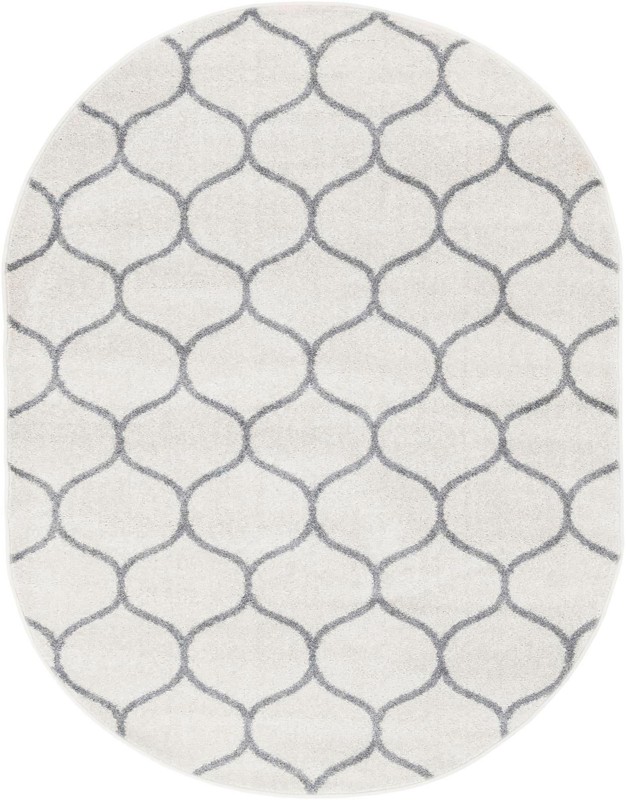 7' 10 x 10' Ingram · Lattice rug, ivory and gray