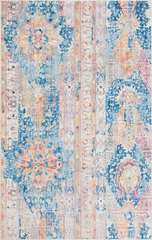 Amos · Medallion rug, blue