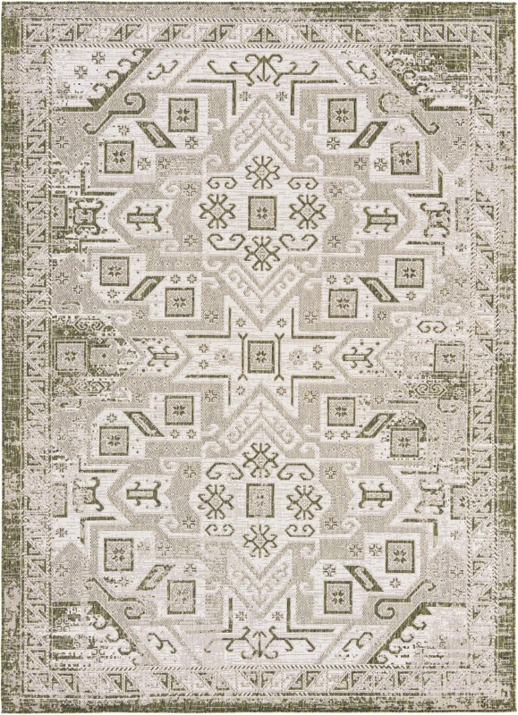 7' x 10' Estuary · Border Outdoor Rug, green
