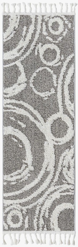 Beech · Abstract circles rug, gray and ivory
