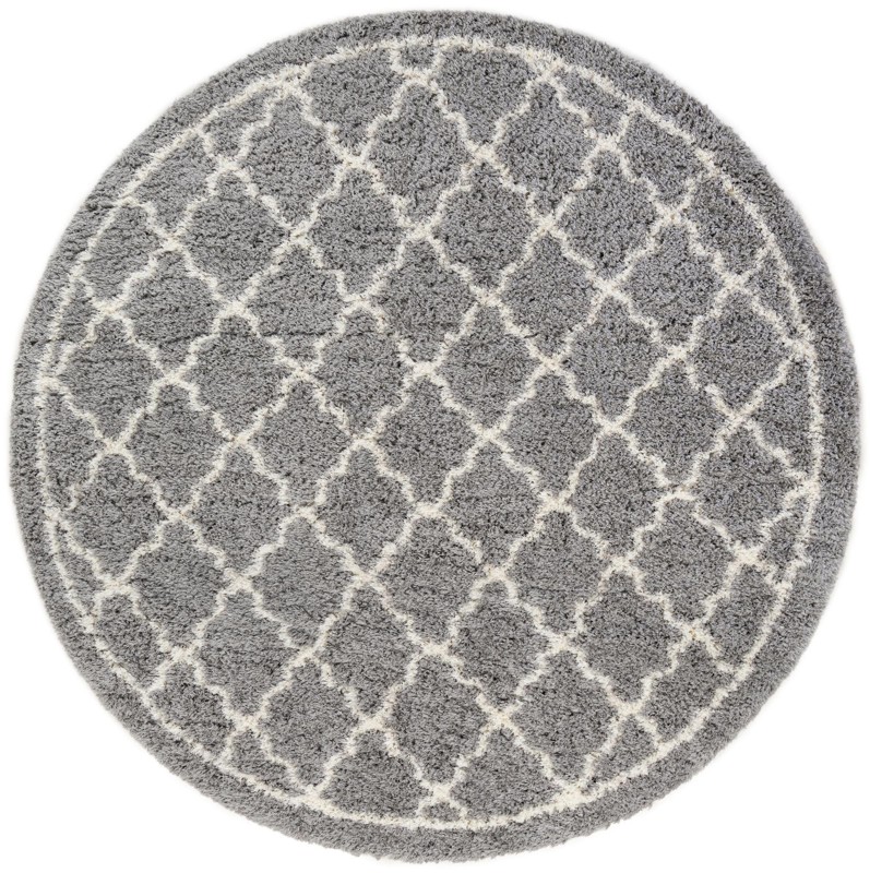 10' x 10' Kemble · Trellis Shag Rug, ash gray