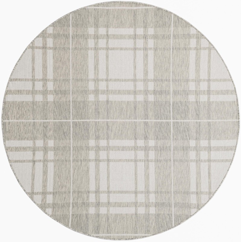 6' x 6' Maguire · Plaid Outdoor Rug, gray