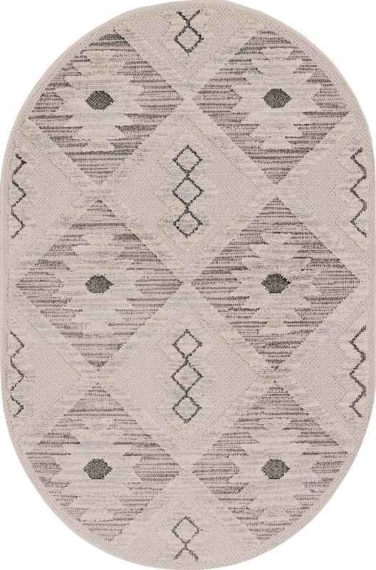 Fletcher · Geometric diamond rug, beige and gray