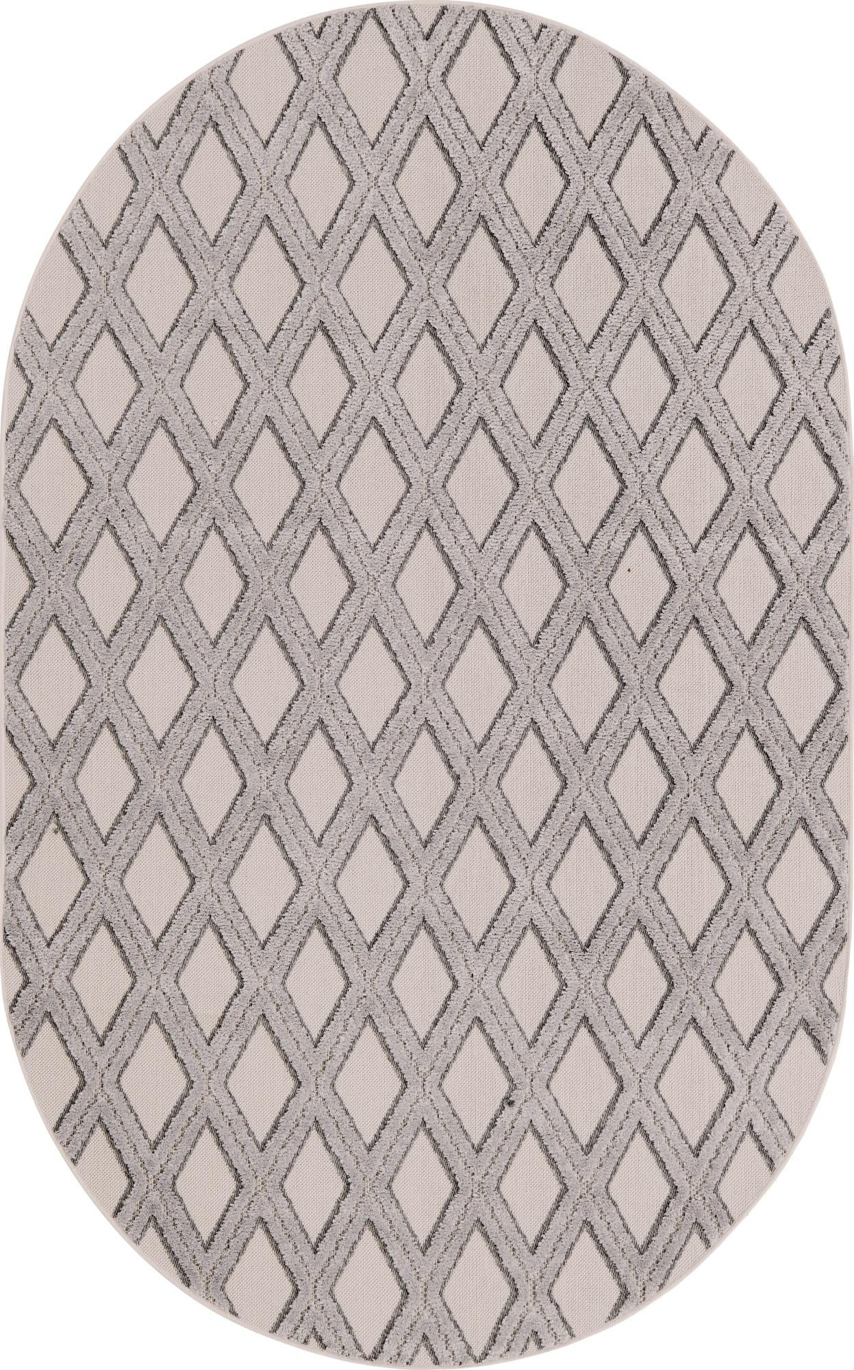 5' 3 x 8' Goshen · Diamond rug, sandy beige and gray