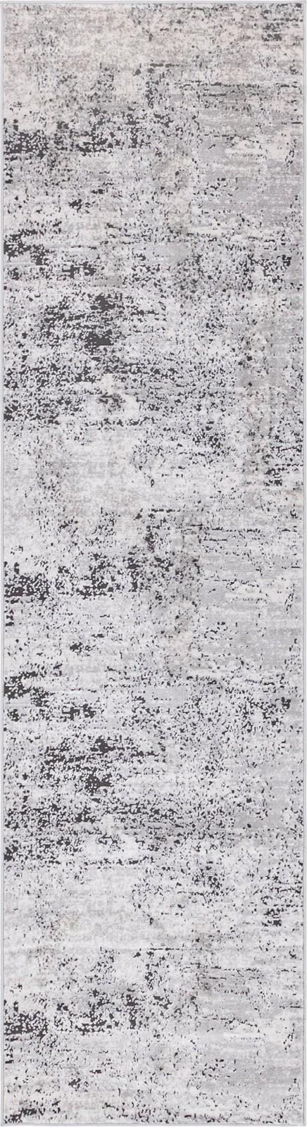 2' 7 x 10' Dalrymple · Abstract rug, gray and ivory