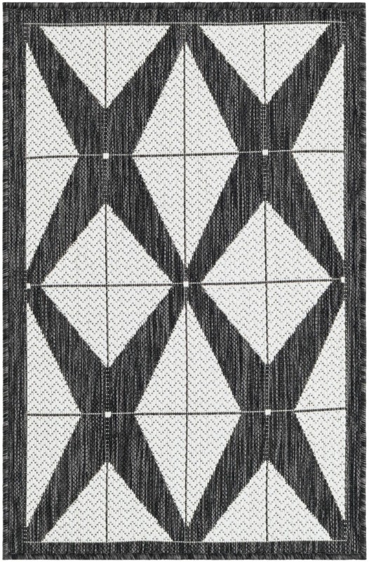 Whyte · Border Outdoor Rug, black and white
