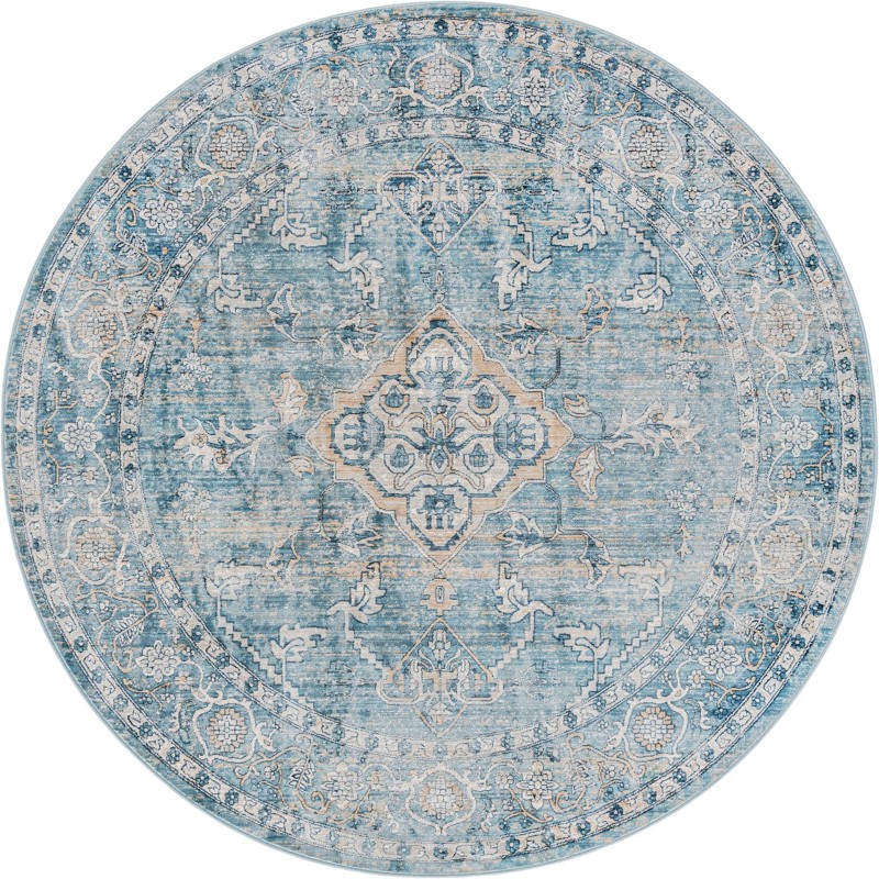 Opal · Medallion rug, blue