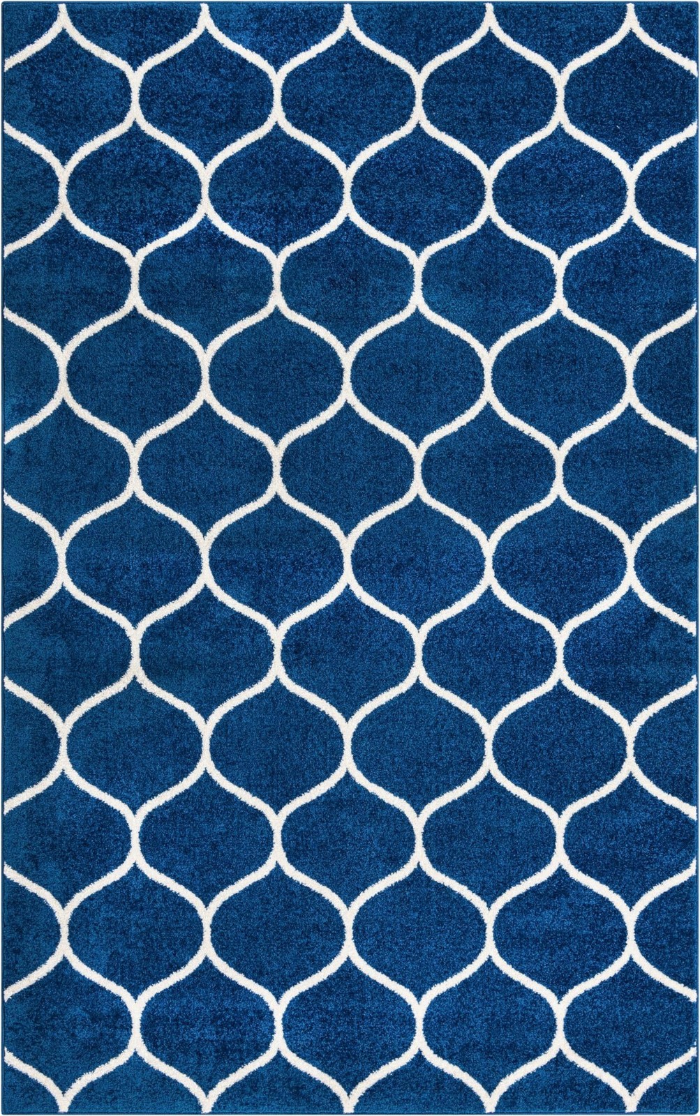 5' 3 x 8' Ingram · Lattice rug, navy and ivory