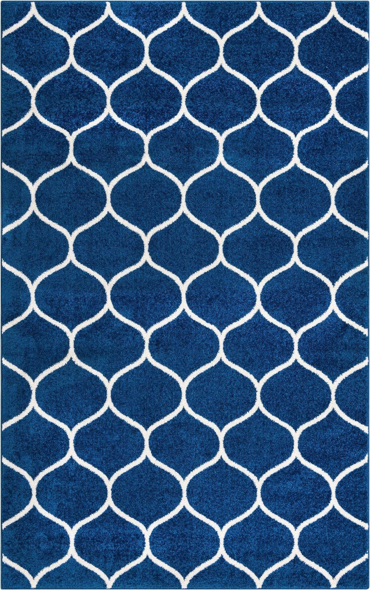 5' 3 x 8' Ingram · Lattice rug, navy and ivory