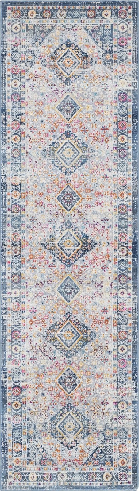 2' 7 x 9' 10 Eads · Border rug, white