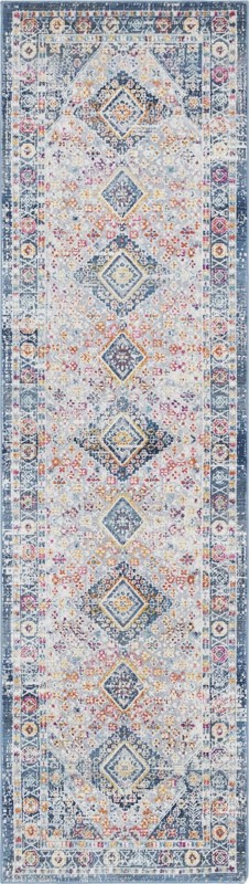 2' 7 x 9' 10 Eads · Border rug, white