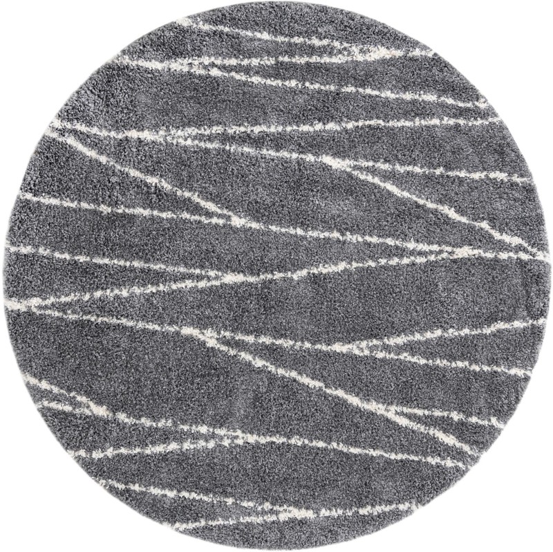 Edenton · Linear shag rug, gray and ivory
