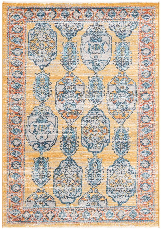 4' x 6' Pullman · Border rug, yellow