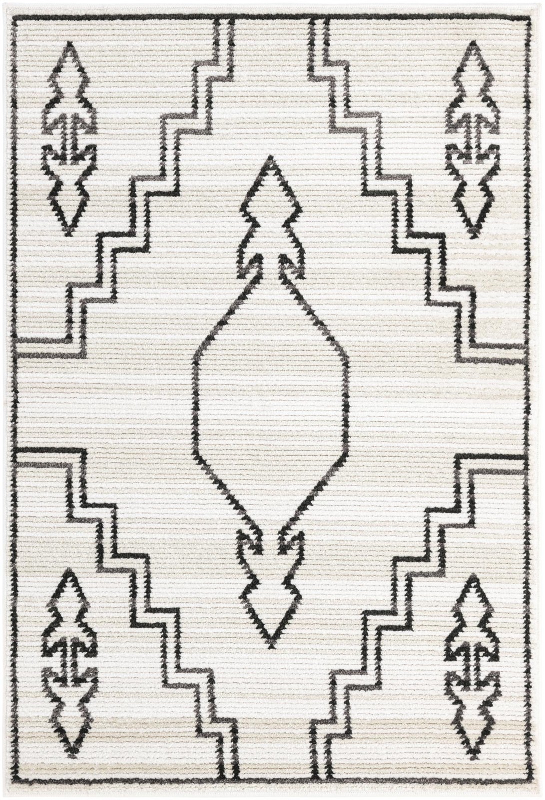 4' x 6' Ivy · Geometric rug, ivory and black