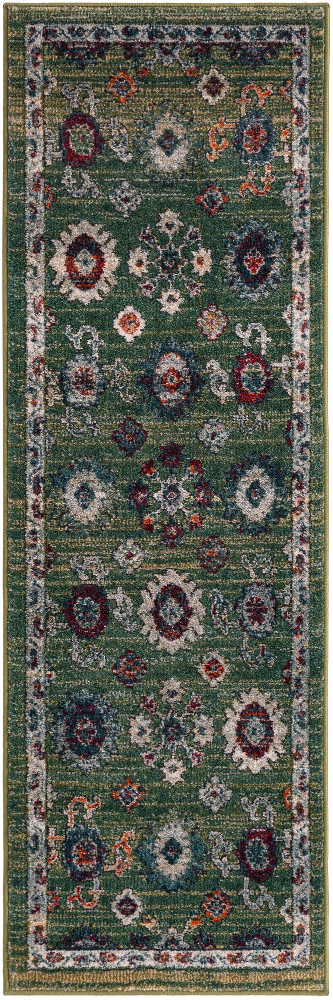 2' x 6' Ukiah · Border rug, fern green