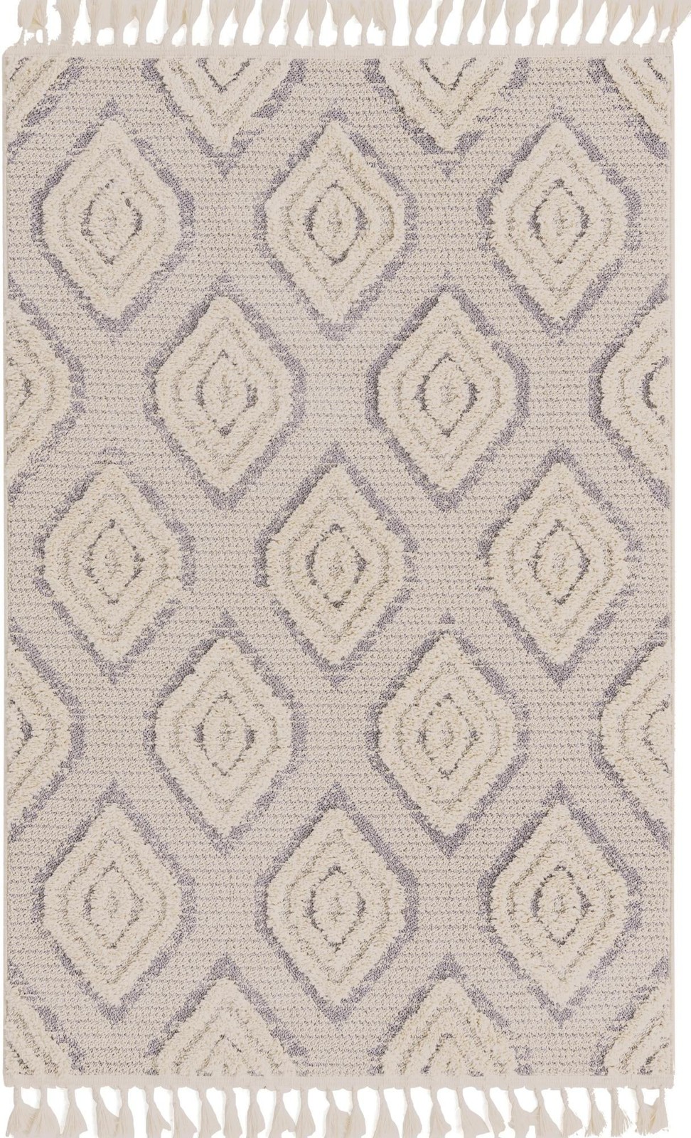 4' x 6' Buckley · Diamond rug, ivory and gray