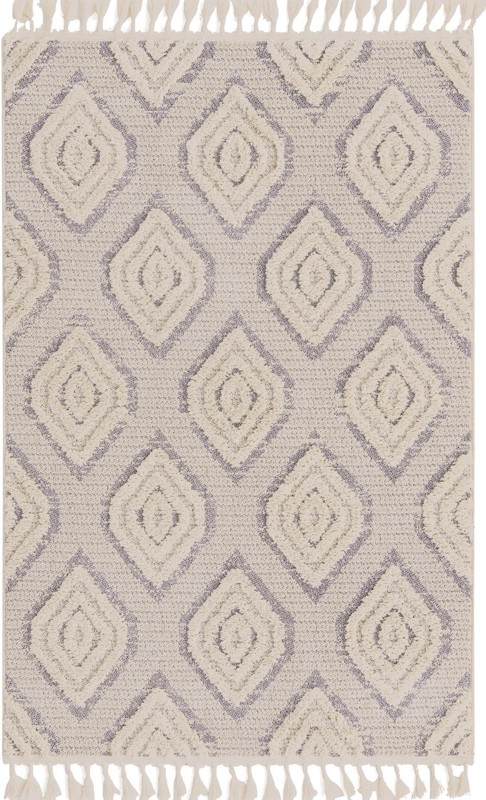 4' x 6' Buckley · Diamond rug, ivory and gray