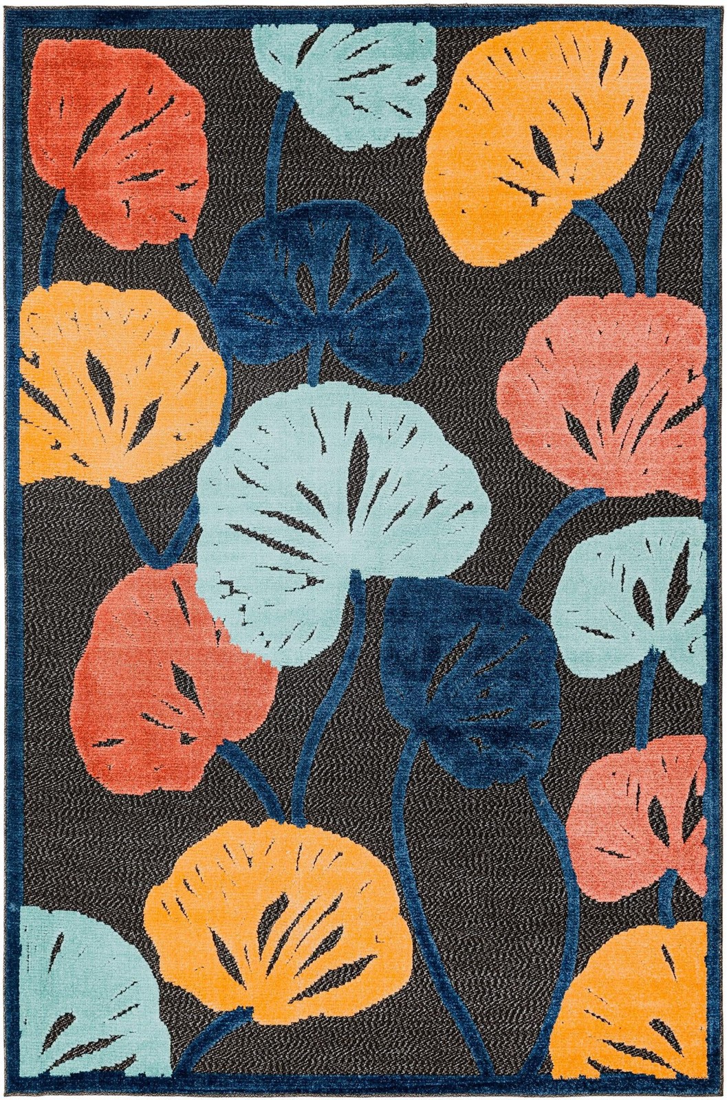 6' x 9' Slade · Floral / botanical Outdoor Rug, charcoal