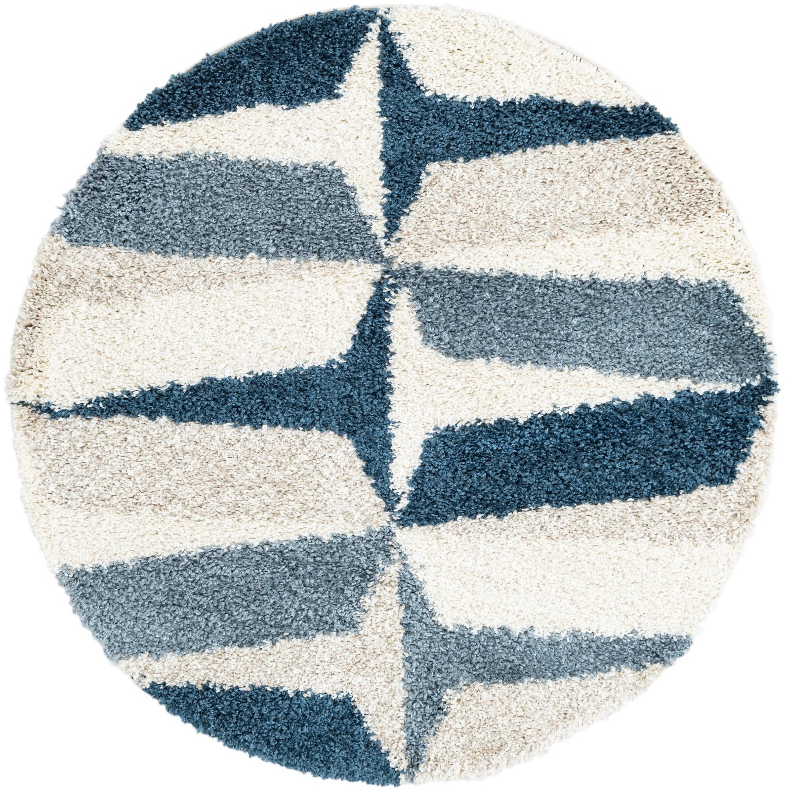 5' x 5' Bridger · Abstract Shag Rug, blue