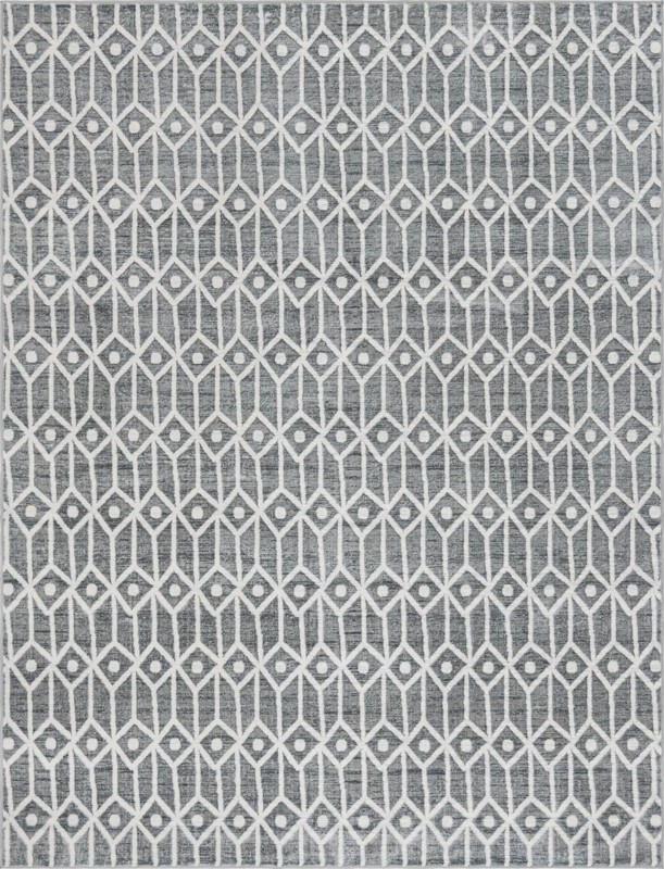 9' x 12' 2 Vincent · Diamond rug, grey