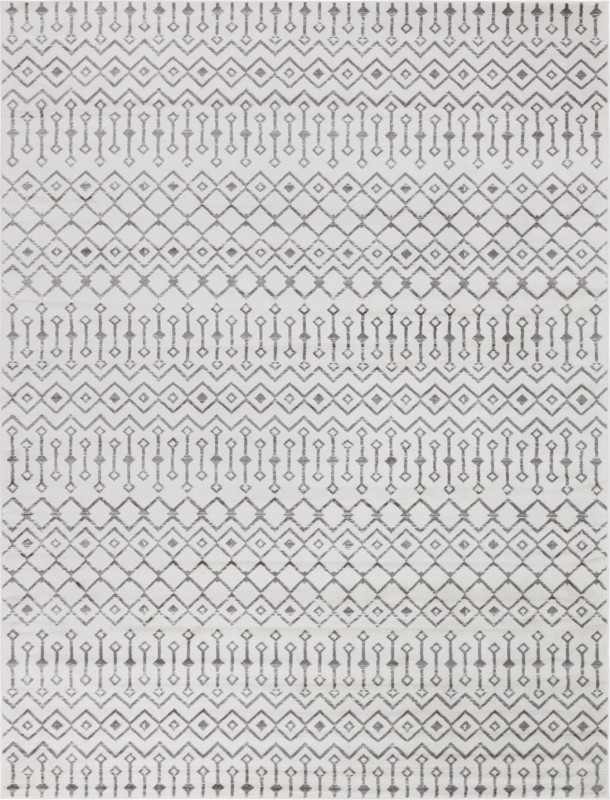 10' x 13' Dudley · Geometric rug, ivory and gray
