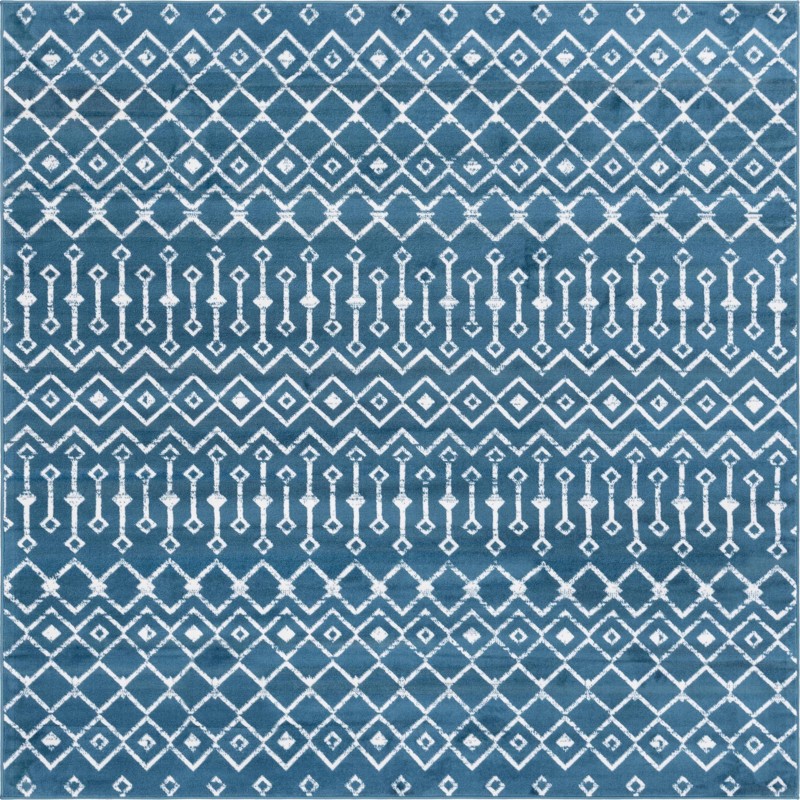 7' 10 x 7' 10 Dudley · Chevron rug, blue