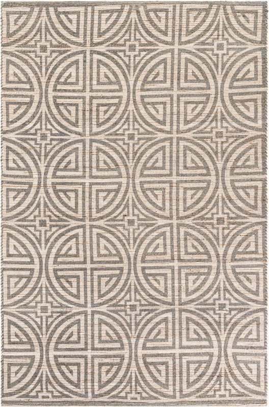 6' 1 x 9' Pasco · Geometric rug, gray and ivory