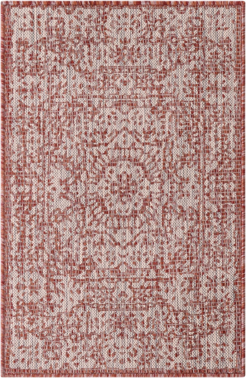 2' x 3' 1 Hayden · Border Outdoor Rug, rustred