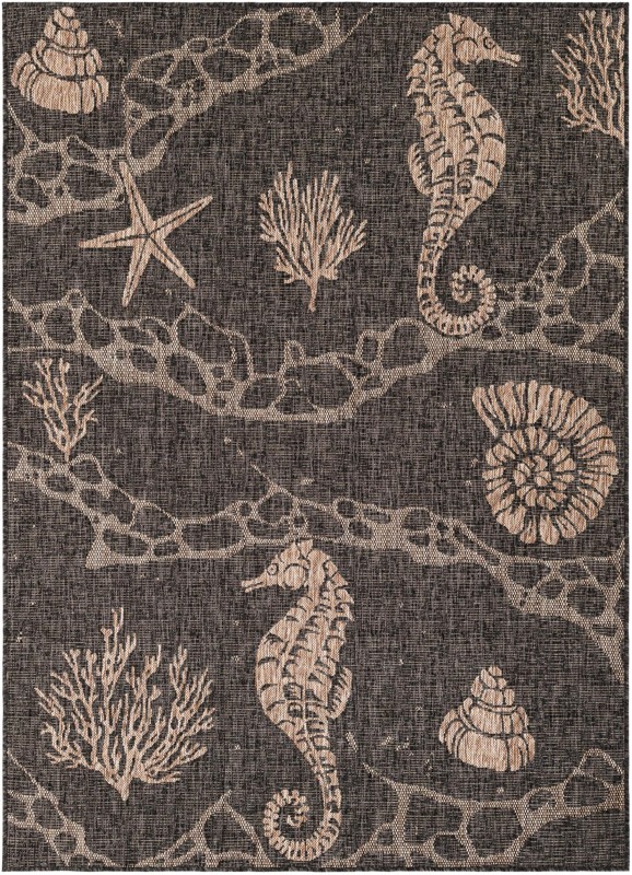 5' 3 x 7' Daly · Pictoral Outdoor Rug, black