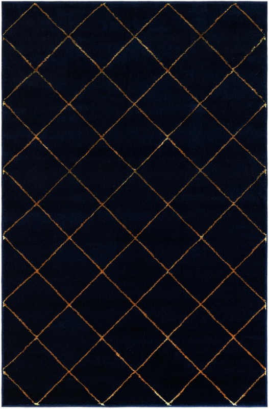 Gilchrist · Diamond rug, navy blue and gold